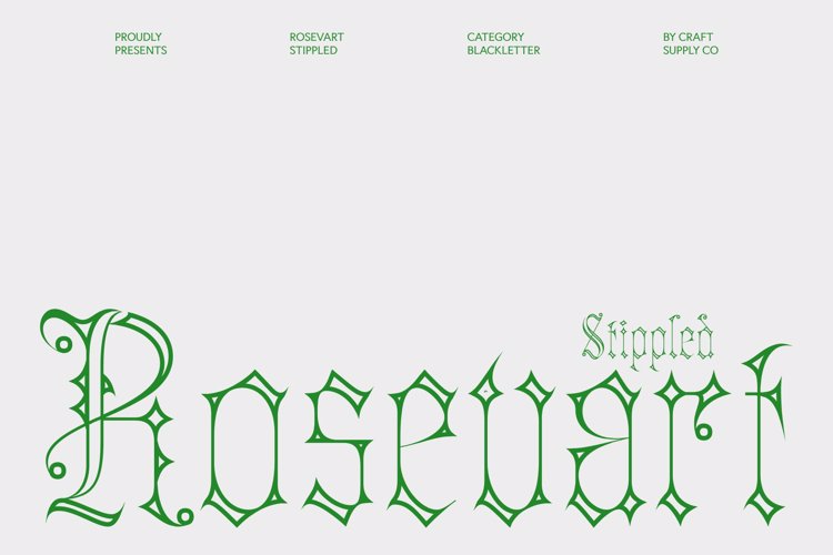 Preview of Rosevart Stippled Font