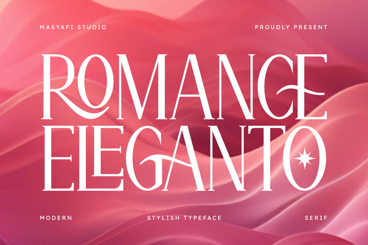 Preview of Romance Eleganto Font