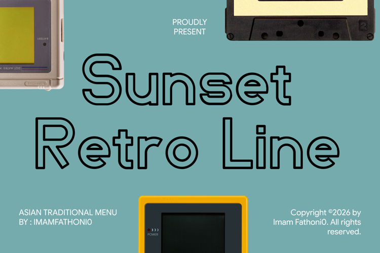 Preview of Sunset Retro Line Font