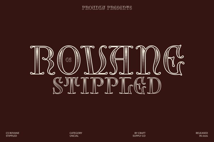 Preview of CS Rovane Stippled Font
