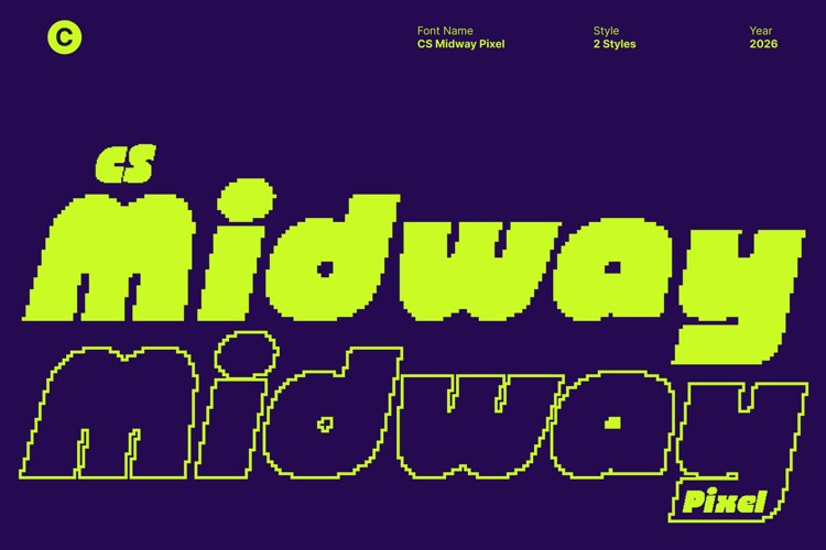 Preview of CS Midway Pixel Font