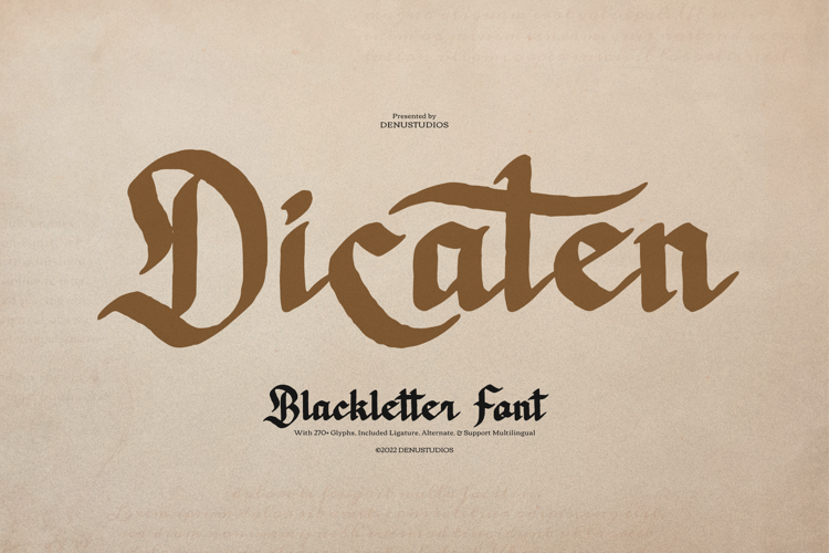 Preview of Dicaten Font