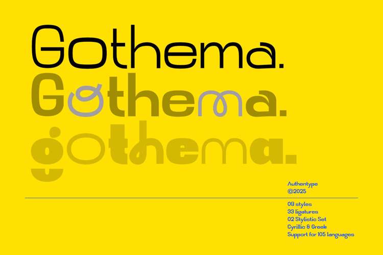 Preview of Gothema Thin Font