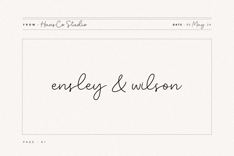 Ensley wilson Font