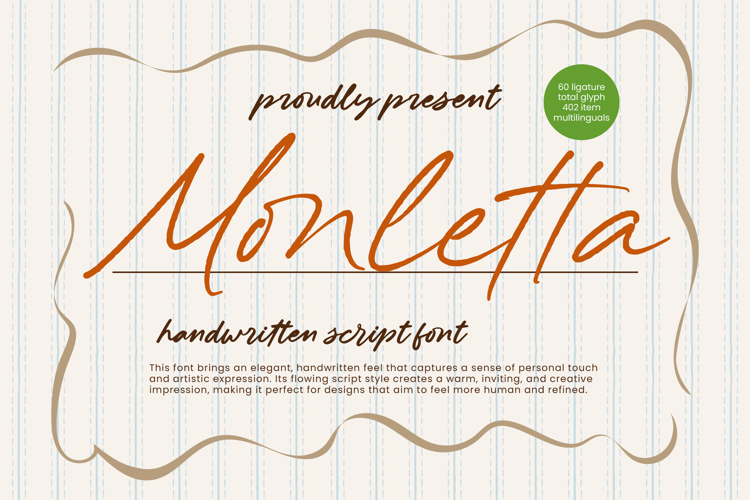 Preview of Monletta Font