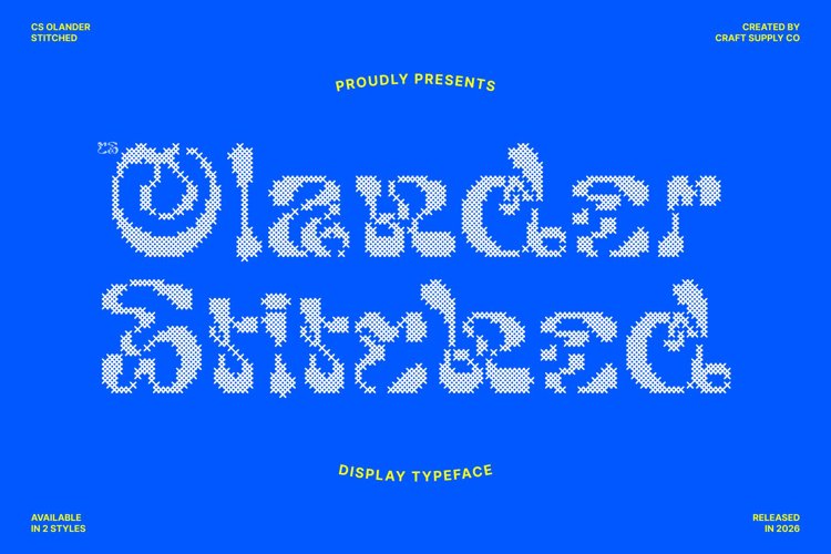 Preview of CS Olander Stitched Font