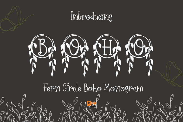 Preview of Fern Circle Boho Monogram Font
