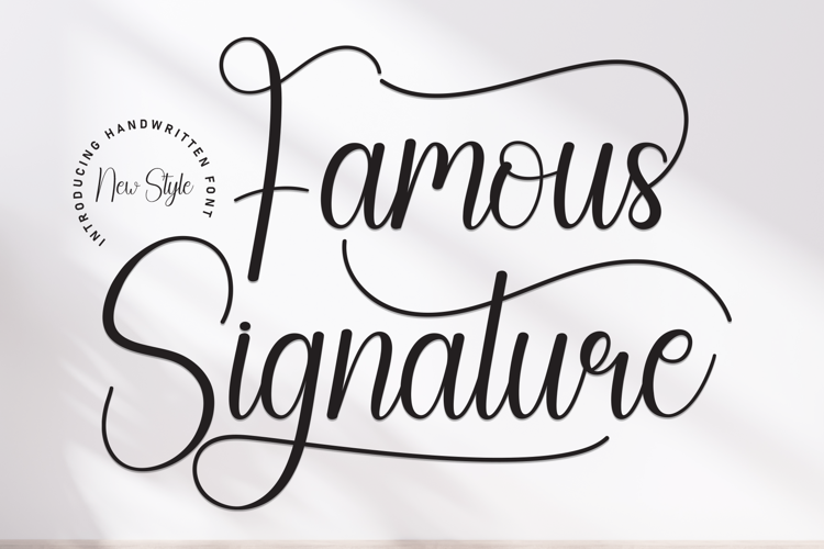 Preview of Famous Signature Font