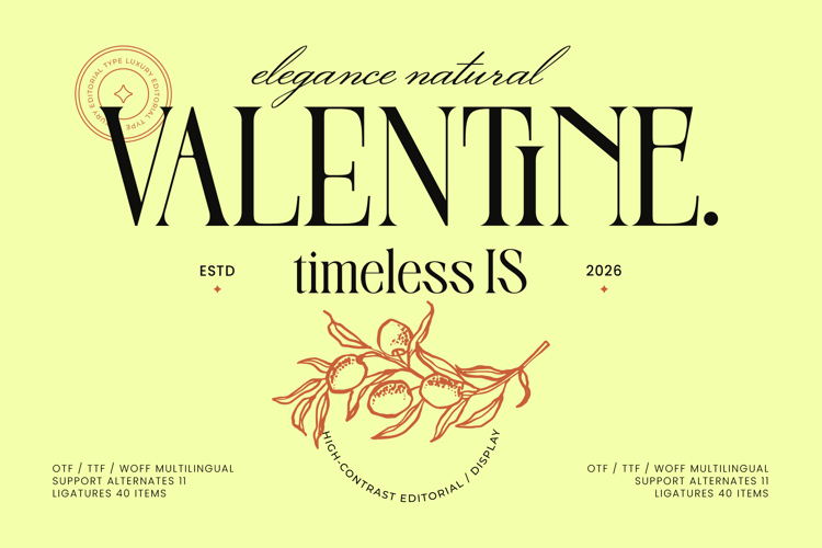 Preview of Elegance Natural Valentine Font