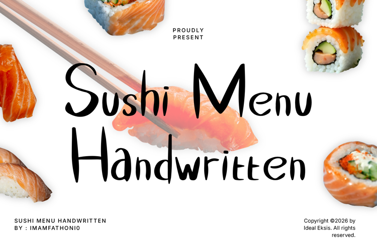 Preview of Sushi Menu Handwritten Font