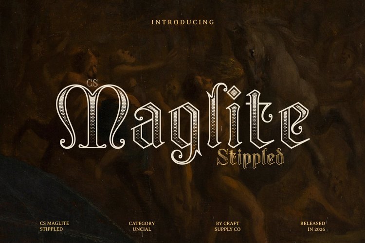 Preview of CS Maglite stippled Font