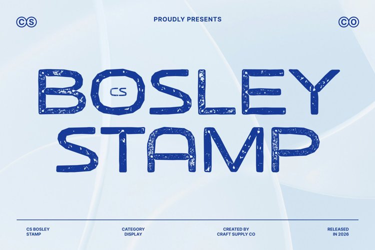 Preview of CS Bosley Stamp Font