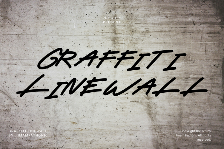 Preview of Graffiti Line Wall Font