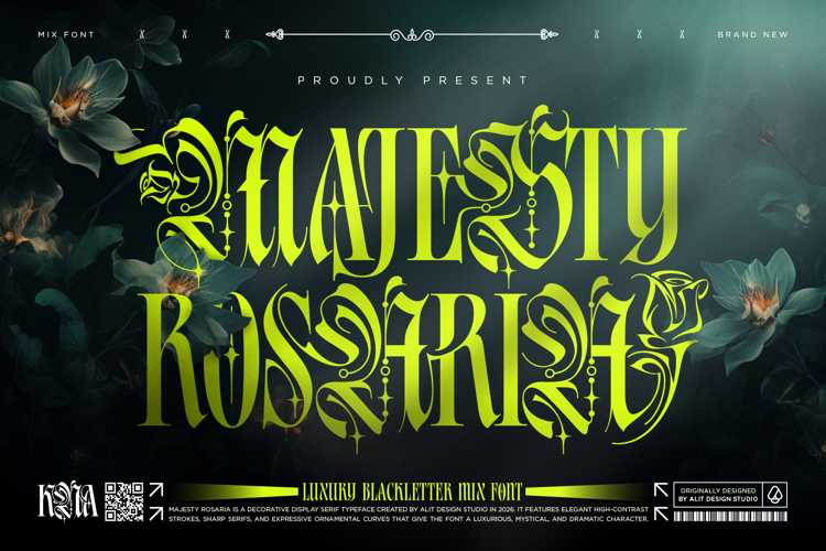 Preview of Majesty Rosaria Font