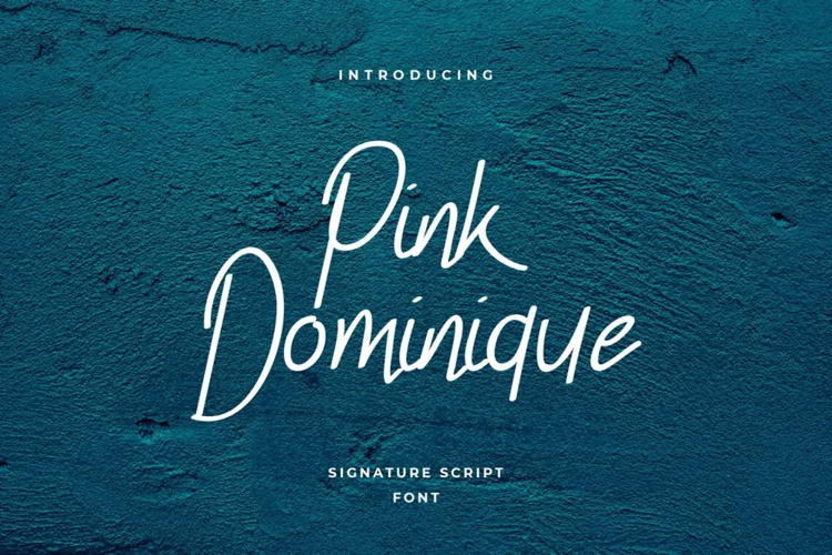 Preview of Pink Dominique Cursive Elegant Font