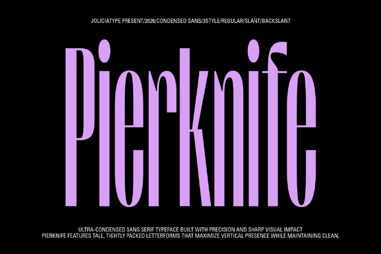 Preview of Pierknife Font