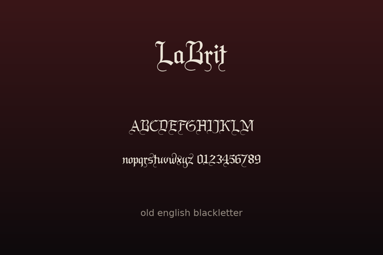 Preview of LaBrit Font