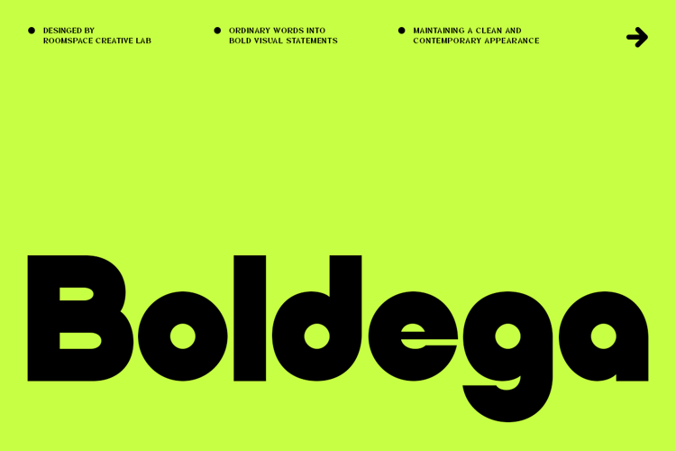 Preview of Boldega - Bold Geometric Display Typeface Font