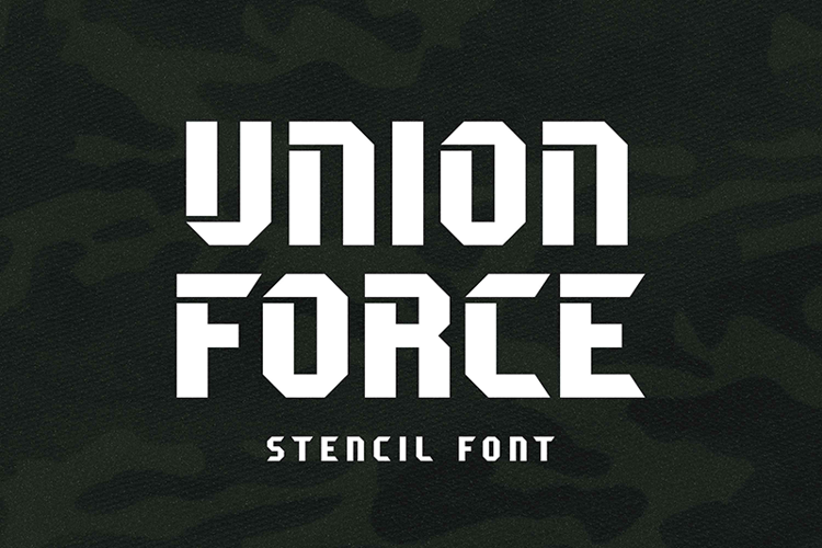 Unione Force Stencil Font