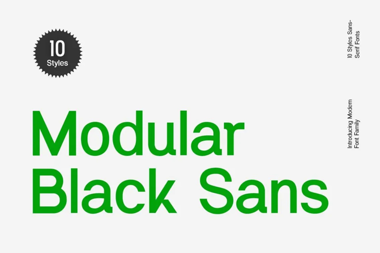 Preview of Modular Black Blocky Bold Modern Font