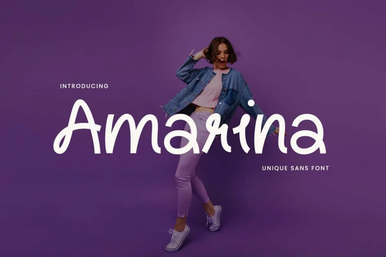 Preview of Amarina Unique Fun Logo Font