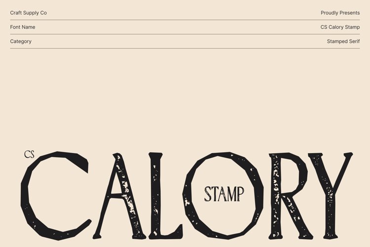 Preview of CS Calory Stamp Font