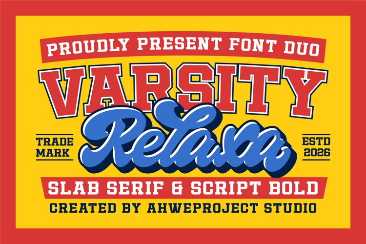 Preview of Varsity Relaxa Slab Serif Font