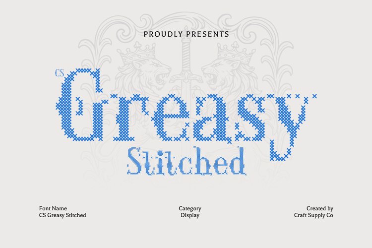Preview of CS Greasy Stitched Font