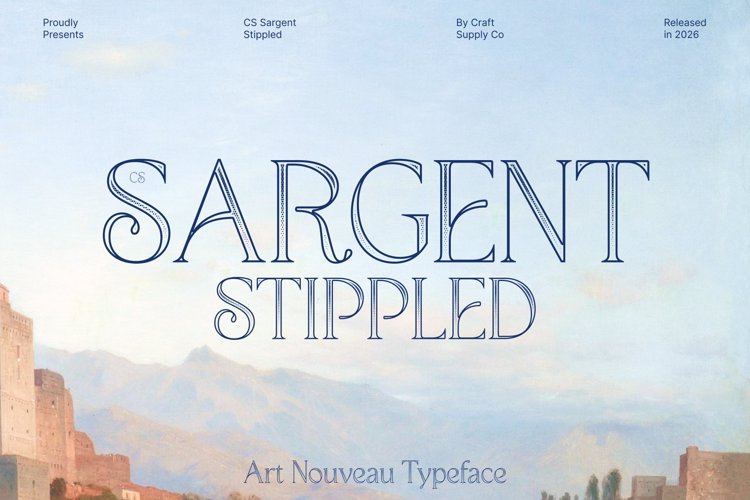 Preview of CS Sargent Stippled Font