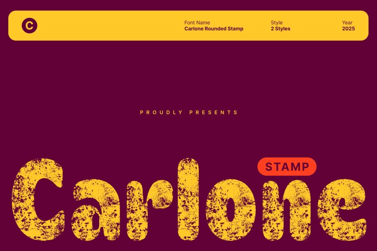 Preview of Carlone Rounded Stamp Font