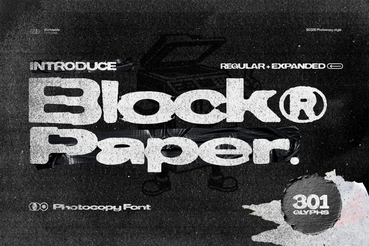 Preview of Blockpaper Exp Font