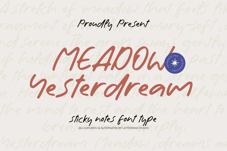 Preview of Meadow Yesterdream VERSION Font