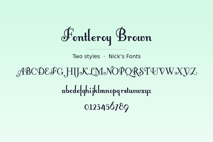 Preview of Fontleroy Brown Font