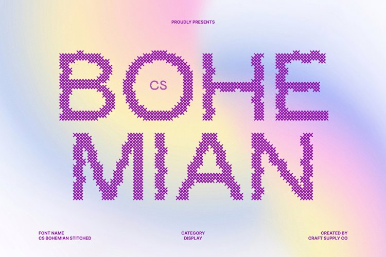 Preview of CS Bohemian Stitched Font