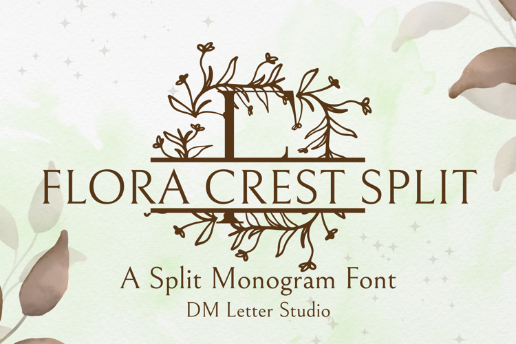 Preview of Flora Crest Split Monogram Font