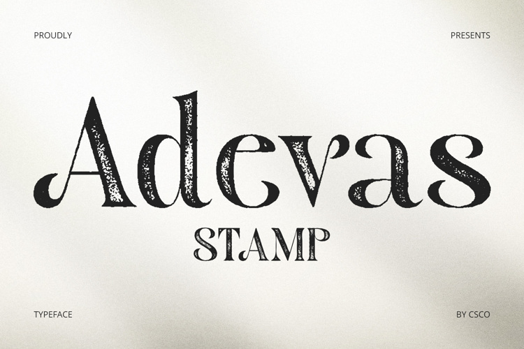 Preview of Adevas Stamp Font