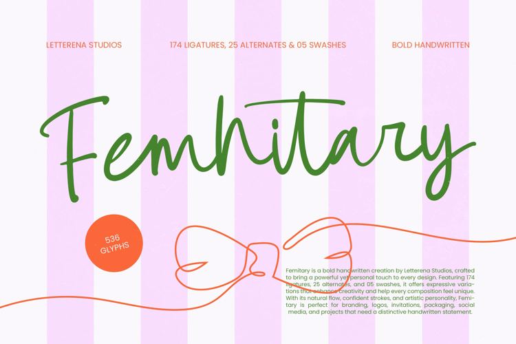 Preview of Femhitary Font