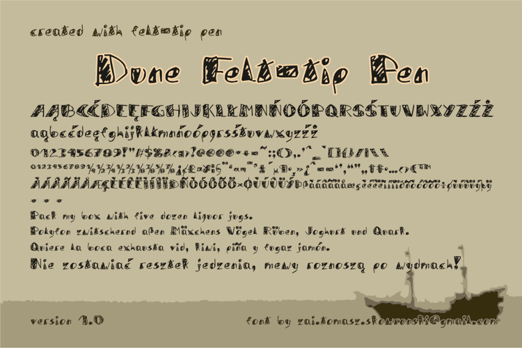 Dune Felt-tip Pen Font