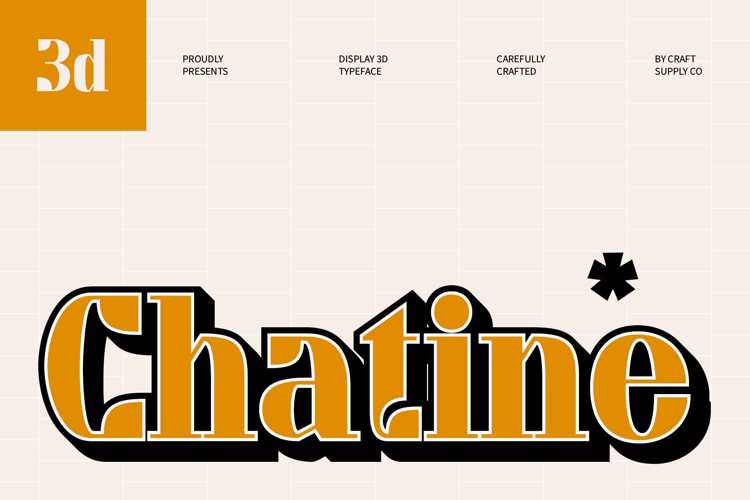 Chatine 3D Font