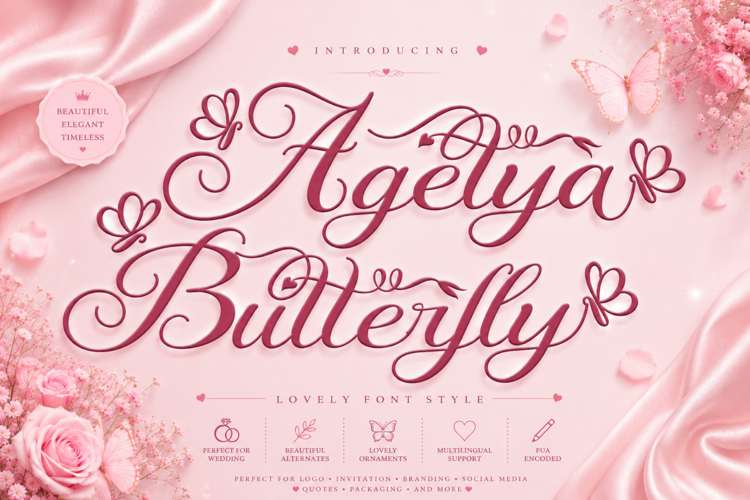 Preview of Agetya Butterfly Font