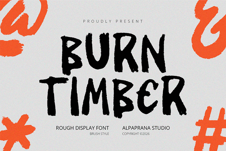 Preview of Burn Timber Font