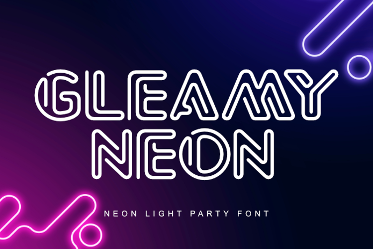 Preview of Gleamy Neon Font