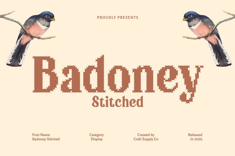 Preview of Badoney Stitched Font