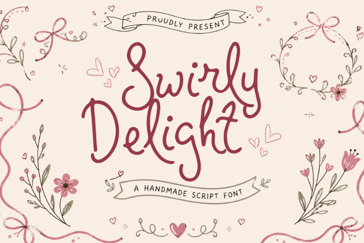 Preview of Swirly Delight Font