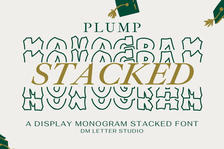 Preview of Plump Stacked Monogram Font