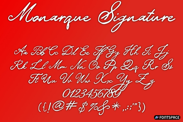 Preview of Monarque Signature Font