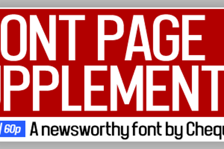 Front Page Supplement Font