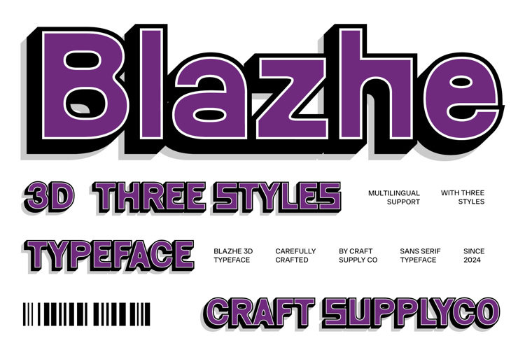 Blazhe 3D Font