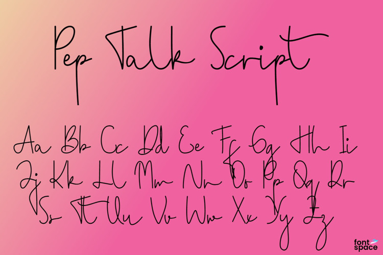 Pep Talk Script Font