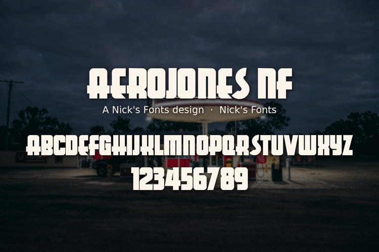 Preview of Aerojones NF Font